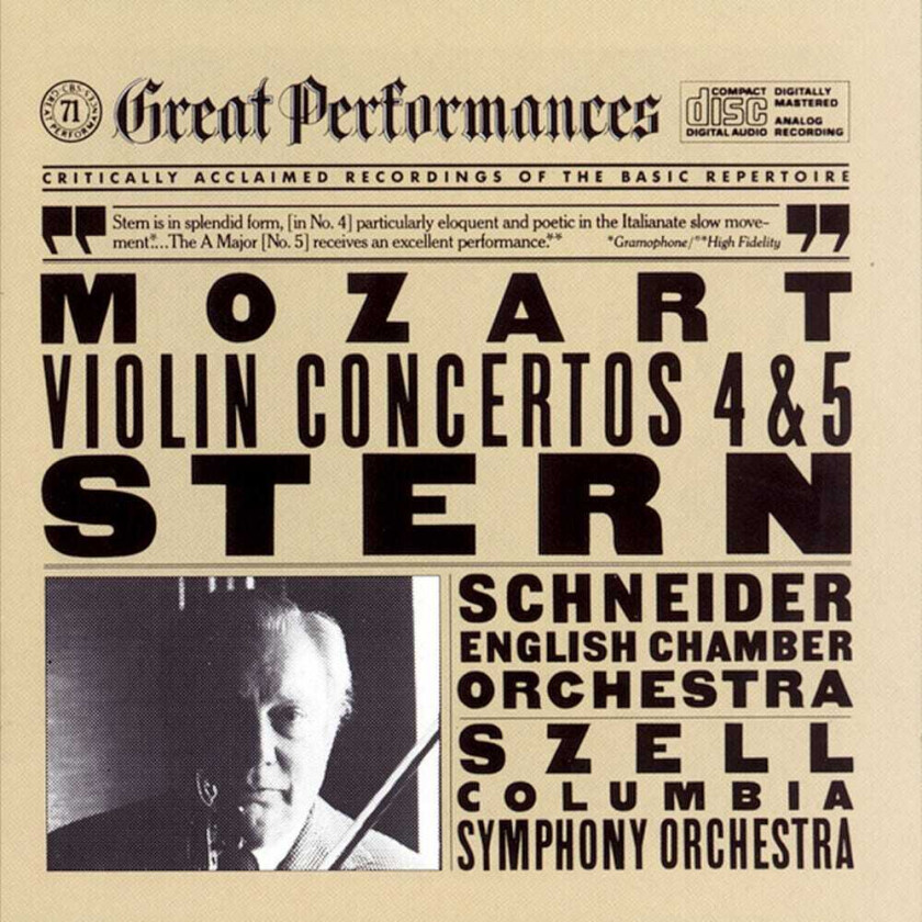 Isaac Stern, English Chamber Orchestra Violin Concerti 4 & 5 CD