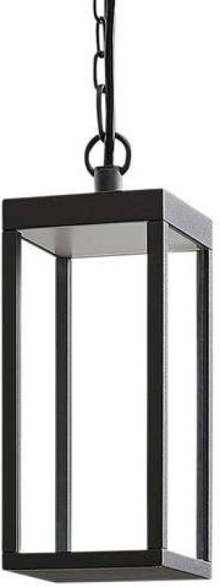 Utendørs LED-pendellampe Cube, glasskjerm, 26 cm