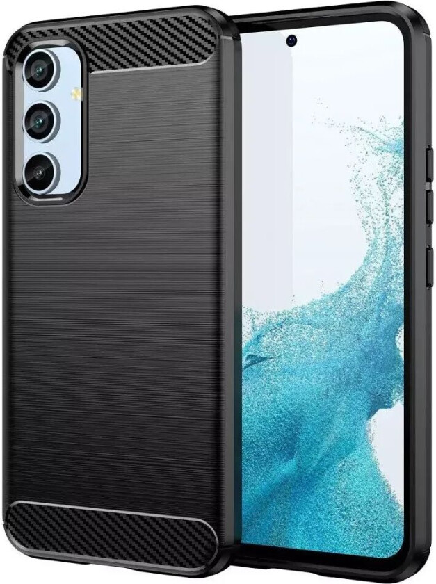 Samsung Galaxy A54 (5G) Brushed Carbon Fiber Fleksibelt Plast Deksel - Svart