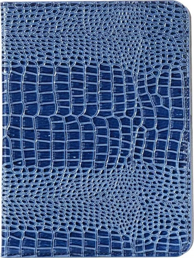 iPad 10.9" (2022) Krokodilleskinntekstur Deksel m. Stativfunksjon & Kortholder - Blå