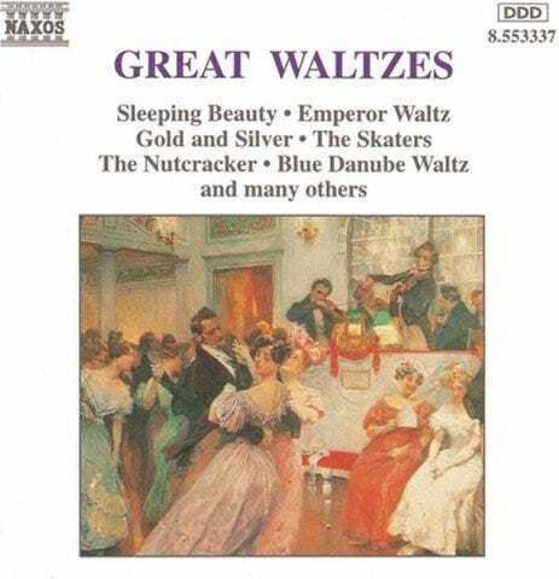 Diverse Artister, Aram Khachaturian, Emile Waldteufel, Franz Lehár, Hector Berlioz, Iosif Ivanovici, Johann Strauss II, Juventino Rosas, Pyotr Ilyich Tchaikovsky Great Waltzes CD