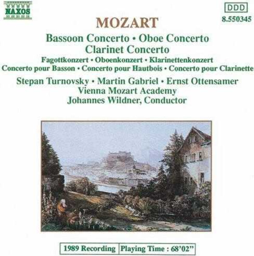 Ernst Ottensamer, Martin Gabriel, Stepan Turnovsky, Wolfgang Amadeus Mozart Concertos For Bassoon, Oboe & Clarinet CD