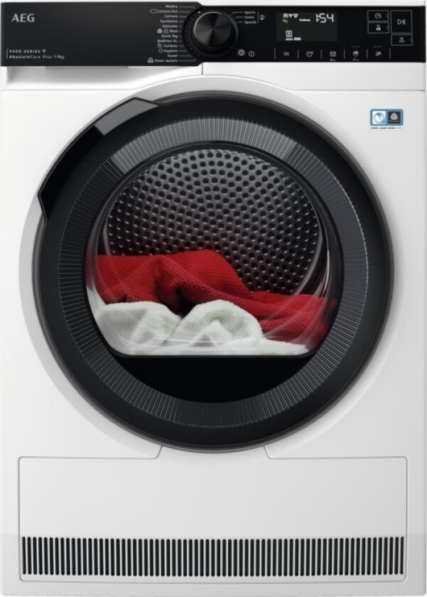 Aeg Tr939m6ce, Frittstående, Frontmatet, Varme Pumpe, Hvit, Rotasjon, Berøringskontroll, Riktig/Høyre