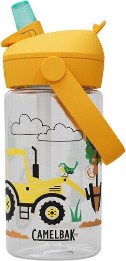 Thrive Flip Straw Kids drikkeflaske 0,4L tractors and trees