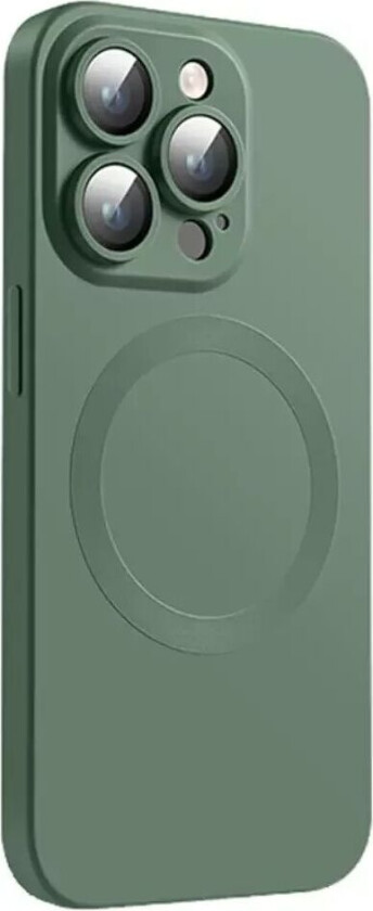 iPhone 14 Pro Silikon Bakdeksel med Kamerabeskytter - MagSafe-Kompatibel - Grønn