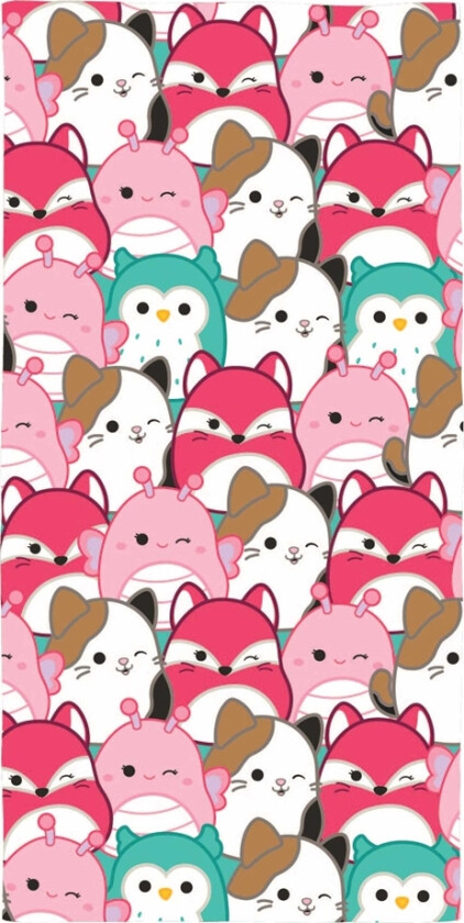 Squishmallows håndkle - 70x140 cm - Barnehåndkle med Squishmallows - Badehåndkle 100 % bomull