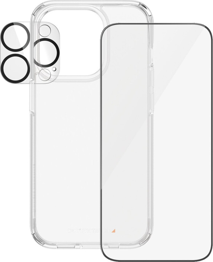 iPhone 15 Pro 3-i-1 Bundle m. EasyAligner - Skjermbeskyttelse (UWF) / Deksel / Kamerabeskyttelse - Gjennomsiktig / Svart