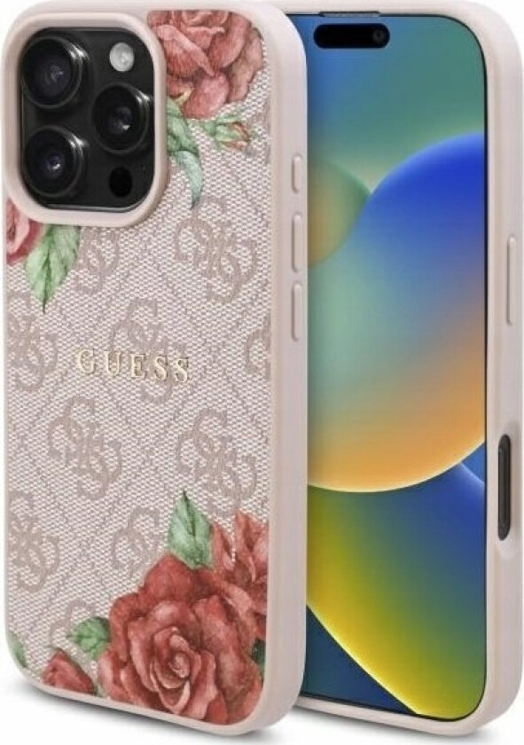 Guhmp16lp4ropemcp Iphone 16 Pro 6.3" Rózowy/Pink Hardcase 4G Flowers Print Magsafe
