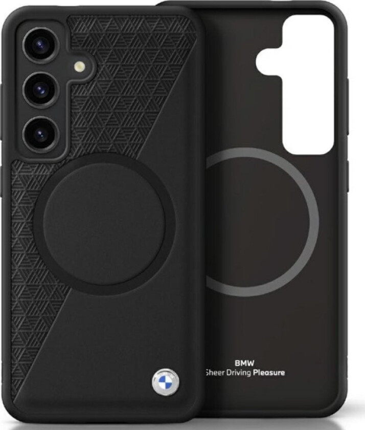Bmw Leather Half Textured Magsafe Case For Samsung Galaxy S25 Black