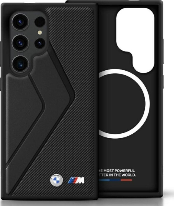 Bmw Leather Oversized Stripes Magsafe Case For Samsung Galaxy S25 Ultra Black