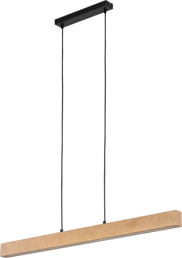 LED-pendel Teo i tre, furu, 96 cm, berøringsdimmer