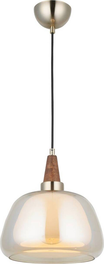 Ermo hengelampe, messingfarget, Ø 25 cm, glass, jern