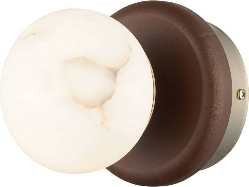 Tolosa vegglampe, messingfarget, Ø 12 cm, glass, tre