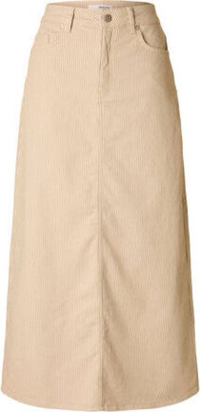 Alba-Krista Mw Column Skirt - Beige Ecru 34