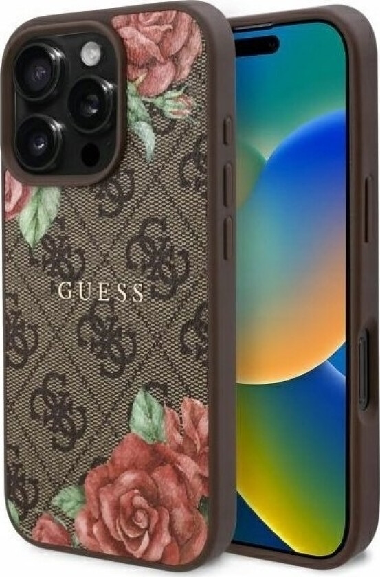 Guhmp16xp4ropemcw Iphone 16 Pro Max 6.9" Brazowy/Brown Hardcase 4G Flowers Print Magsafe