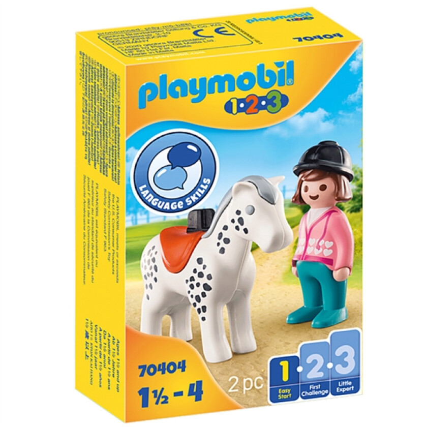 Bilde av Playmobil 123 - Rytter Med Hest 70404