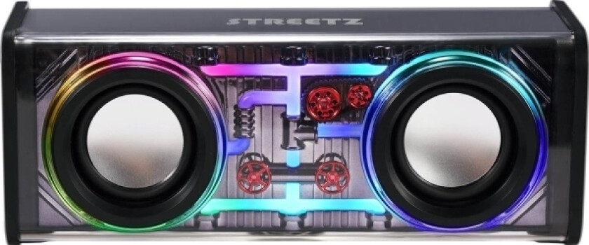 Gjennomsiktig Bluetooth Høyttaler Streetz Med Tws Og Led Lyseffekter, 10W / 6612079 / S320-Blk