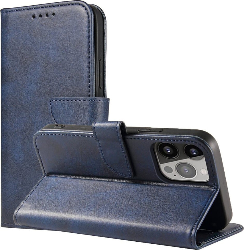 Magnetisk deksel til Samsung Galaxy S23, deksel med klaff, lommebokholder, blå