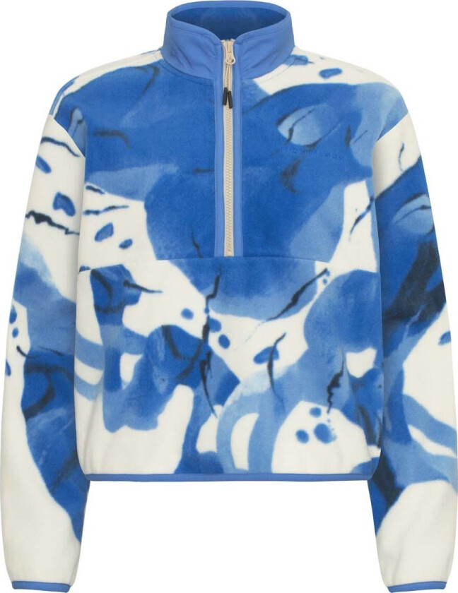 Women's Thermal Half Zip Fleece Blue Aquarelle