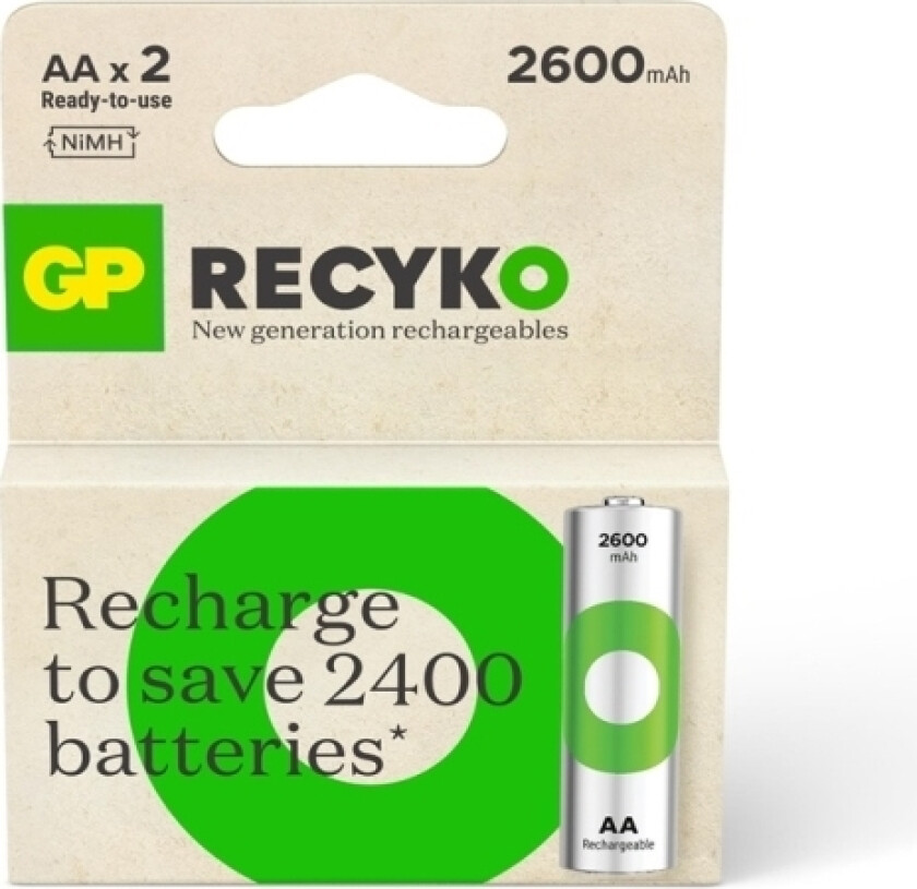 Accumulators Gp Recyko Aa. 2600Mah. 2Pc