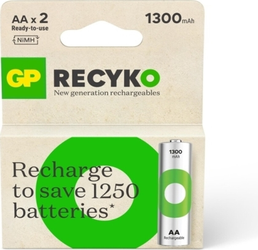 Accumulators Gp Recyko Aa. 1300Mah. 2Pc