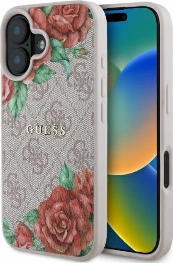 Guhmp16sp4ropemcp Iphone 16 6.1" Rózowy/Pink Hardcase 4G Flowers Print Magsafe