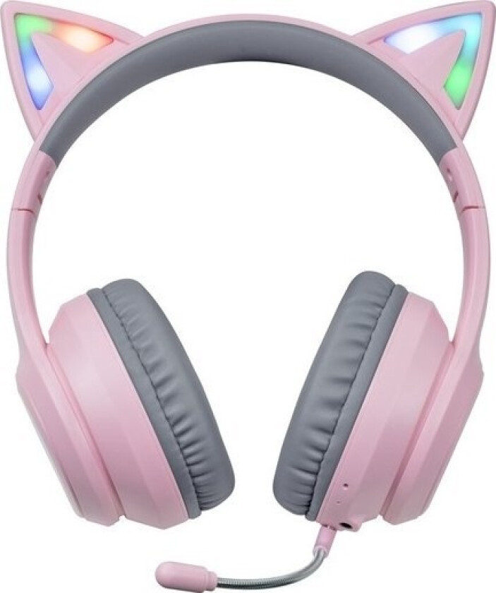 Foxxray Fxr-Hab-10 Pk Dazzlecat Low-Latency Gaming Headset Trådløst Grå/Rosa