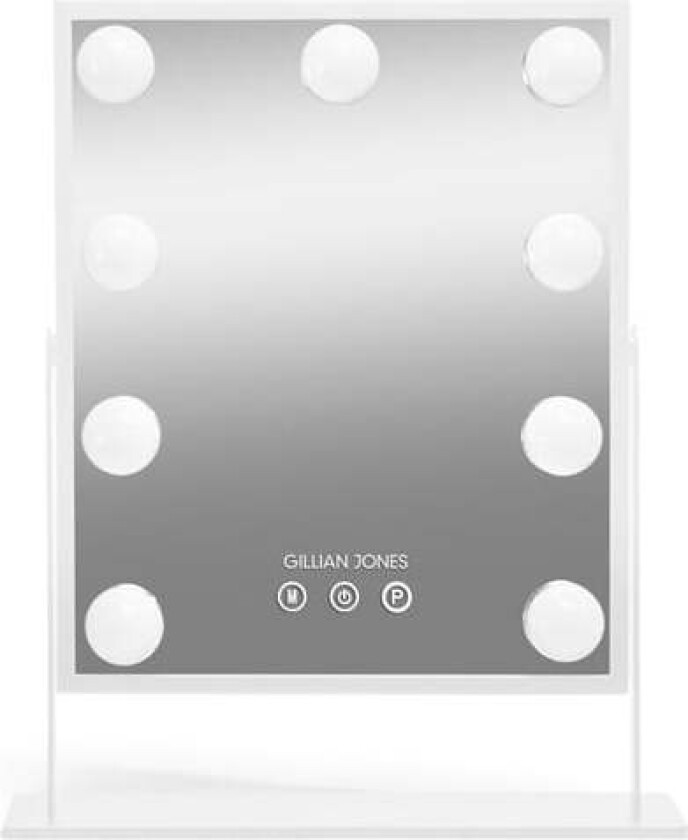 Makeup Artist Mirror w. 9 strong LED bulb - White