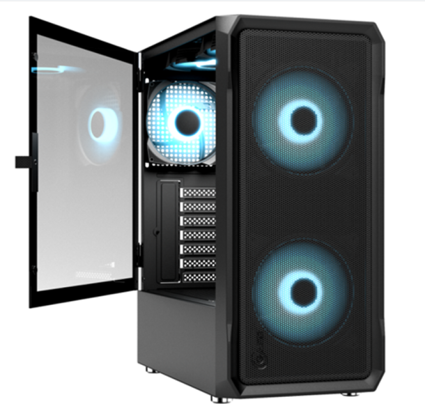C321 Mesh TG ARGB - Kabinett - Miditower - Svart
