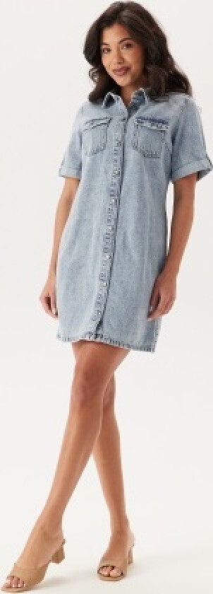 Vmjennie Ss Short Denim Dress Light Blue Denim XL