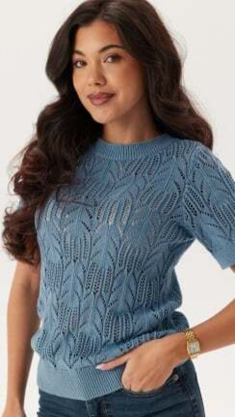 Vicotti S/S O-NECK KNIT TOP - Blissful Blue L