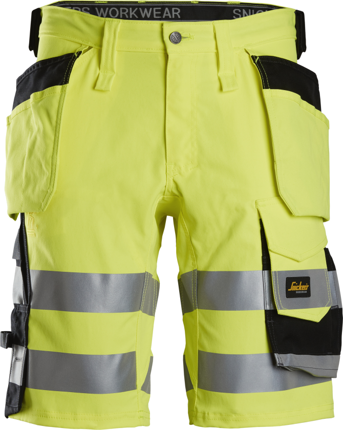 High-vis arbejdsshorts 6135 kl.1 gul/sort 44