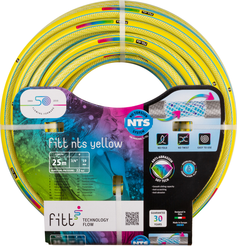 Fitt NTS Yellow vandslange 7bar 3/4"Ã25mtr