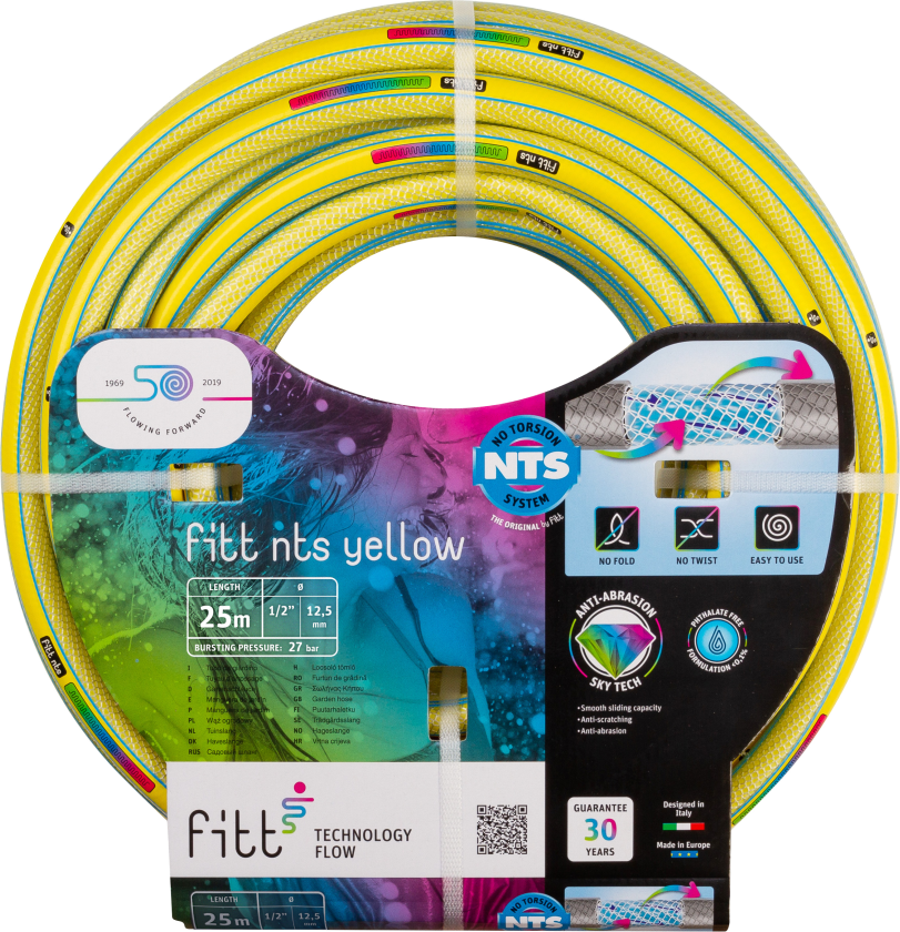 Bilde av Fitt NTS Yellow vandslange 9bar 1/2"Ã25mtr