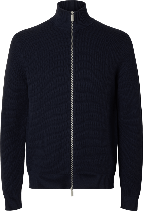 Selected Homme Dane Knit Structure Zip Jakke - Sky Captain