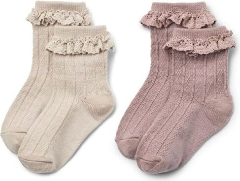 Sokker Ull 2-pk Nora Dry Rose