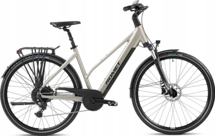 Elsykkel Romet E-Gazela 2.0 504Wh 2024 Beige-Grå-19" / L (Størrelse: 19" / L)