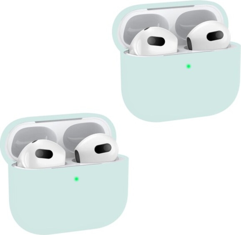 2x Blå Apple AirPods 3-deksel silikonbeskyttelsesdeksel for AirPods 3 Blue one size