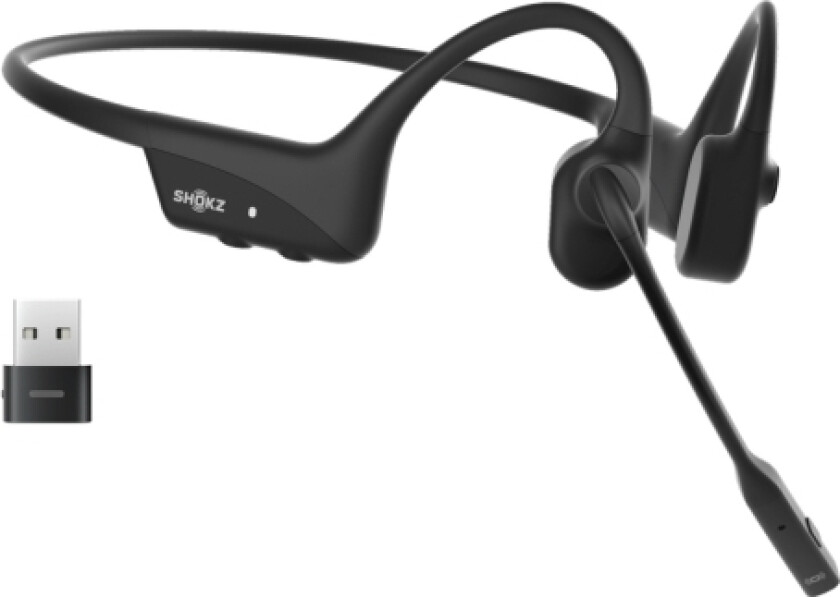 Shokz Opencomm2 Uc 2025 Upgrade Wireless Bluetooth Bone Conduction Videoconferencing Headset With Usb-C Charging Port And Usb-A Adapter | 16 Hr Talk
