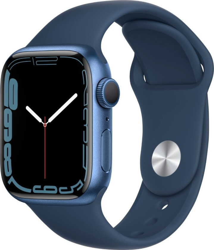 Watch Series 7 GPS 41 mm, blå aluminium Havdypblå Sport band