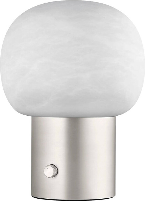 Iris LED Bordlampe Matt Alabaster Stainless Steel
