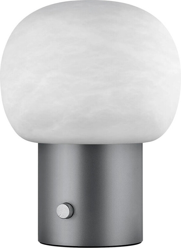 Iris LED Bordlampe Alabaster Gunmetal