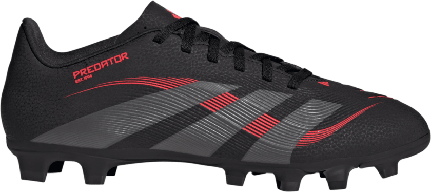 adidas Predator Club FG/MG Q1 25, fotballsko gress og kunstgress, unisex Black/Grey/Lucid Red