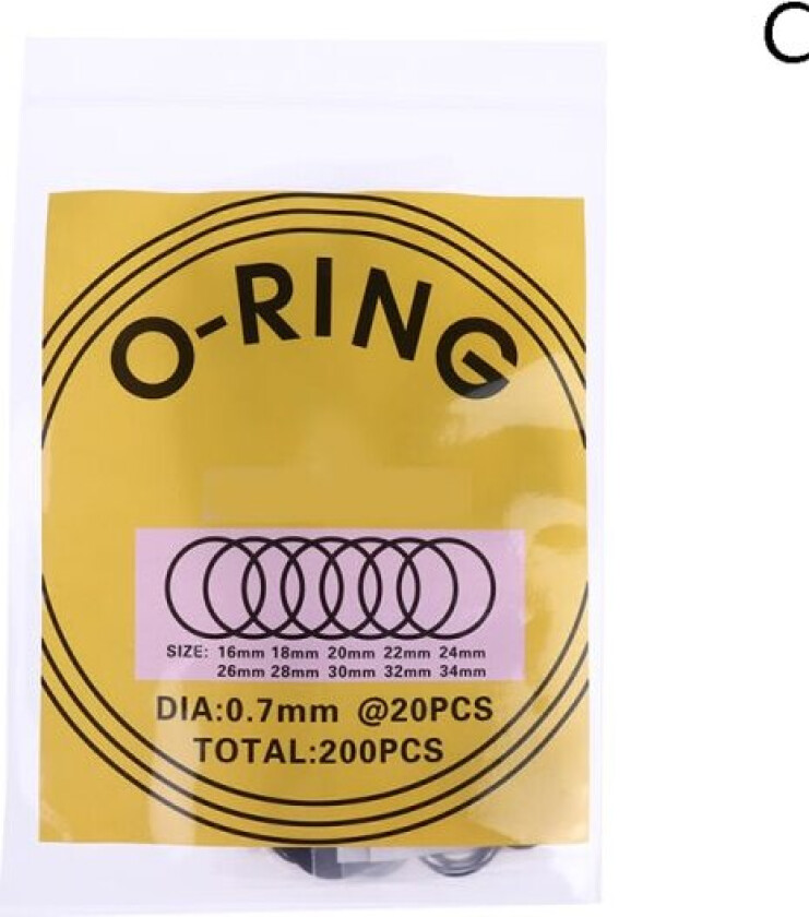200 stk Vanntette Klokke O-ring Deksel Pakninger 0,6 mm
