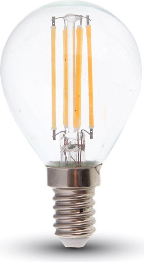 P45 LED Lyspære 6W E14 - Klart Glass, 2700K - Kulør : Varm