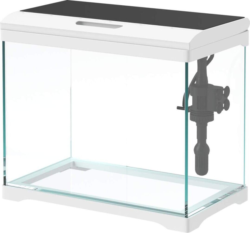 Bilde av Akvarium med LED-belysning, filtersystem, 17L fisketank, tropisk fiskeakvarium med vannpumpe hvit