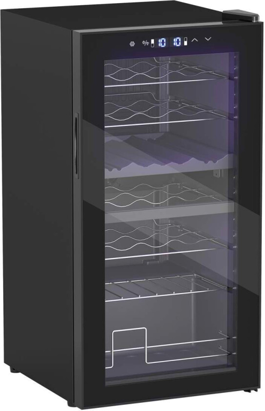 Vinkjøleskap 2 soner 28 flasker 74L 5-18℃ Kompressordrikkekjøleskap med LED-lys, Anti-UV-glassdør, Lite vinskap Flaskekjøleskap