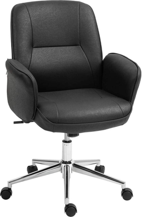 Kontorstol med vippefunksjon, skrivebordsstol, høydejusterbar svingstol, ergonomisk arbeidsstol, moderne, kan holde opptil 120 k