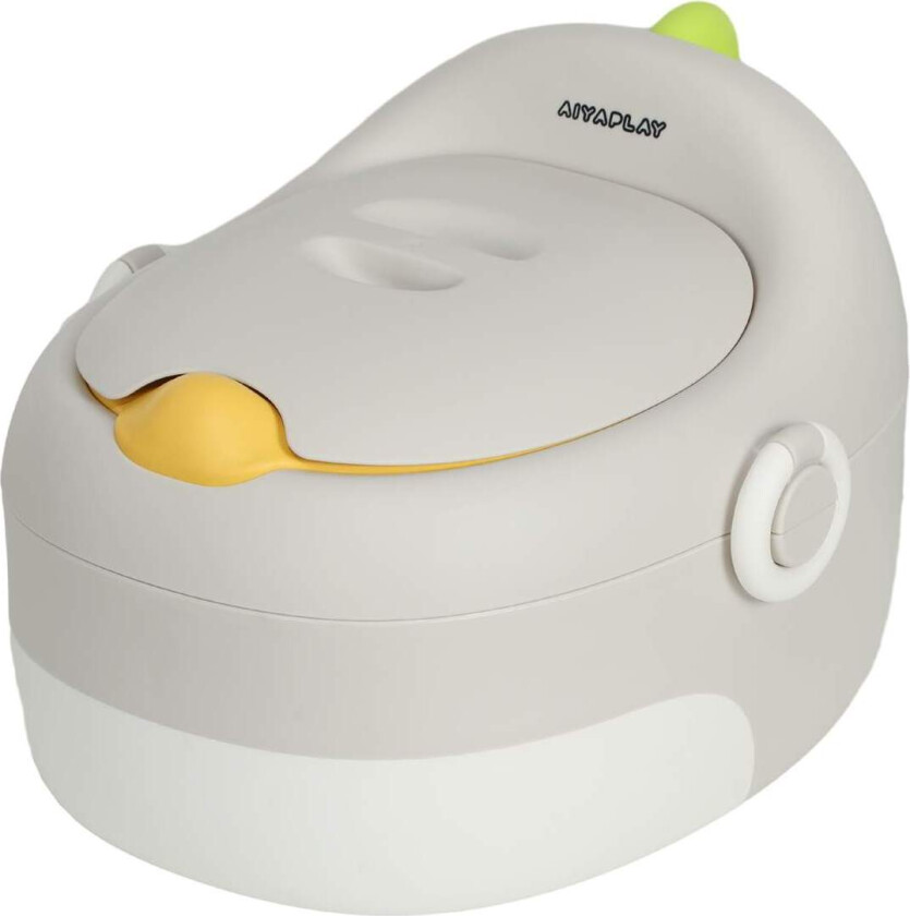 Bilde av 3-i-1 barnepotte, uttakbar barnepotte, potte med håndtak, for barn 6-72 måneder, bæreevne opptil 50 kg, plast, kunstskinn, grå