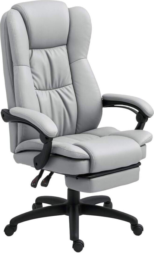 Kontorstol med massasjefunksjon, ergonomisk skrivebordsstol med liggefunksjon, høydejusterbar lederstol med svingfunksjon, fotst